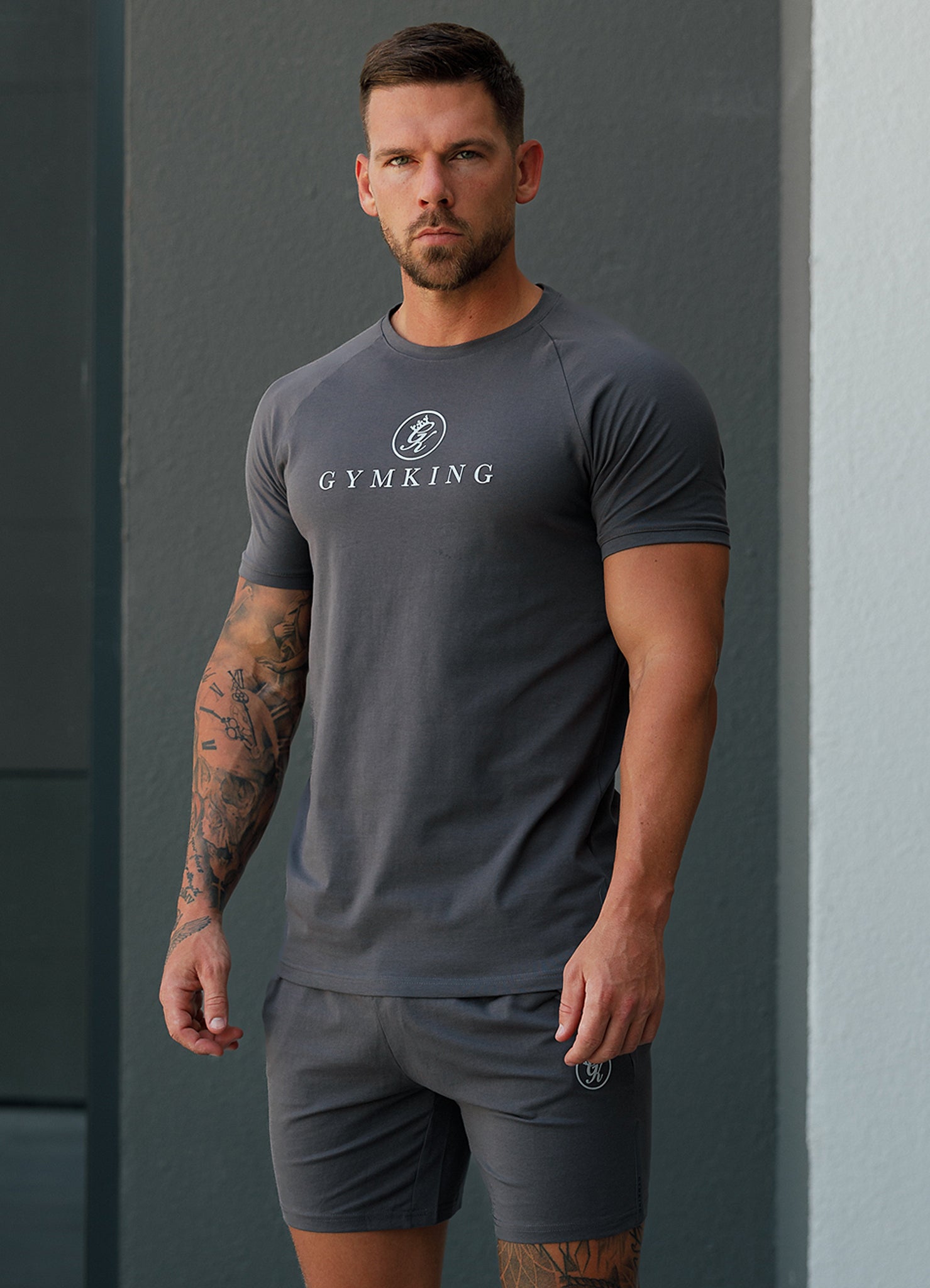 Gym King Pro Logo Jersey Tee - Graphite