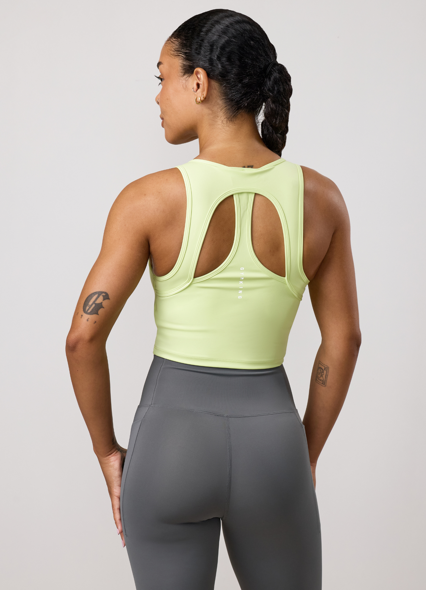 Gym King Precision Cut Out Tank - Muted Lime