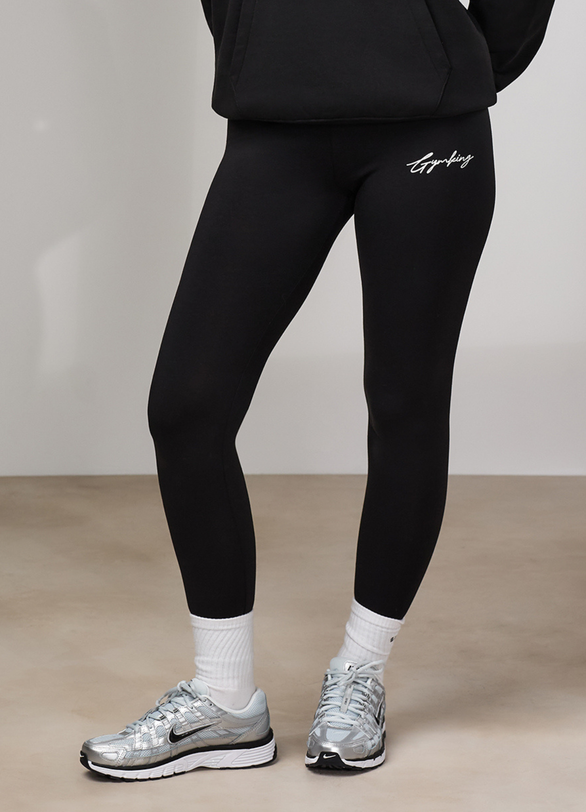 Gym King Script Jersey Legging - Black/White