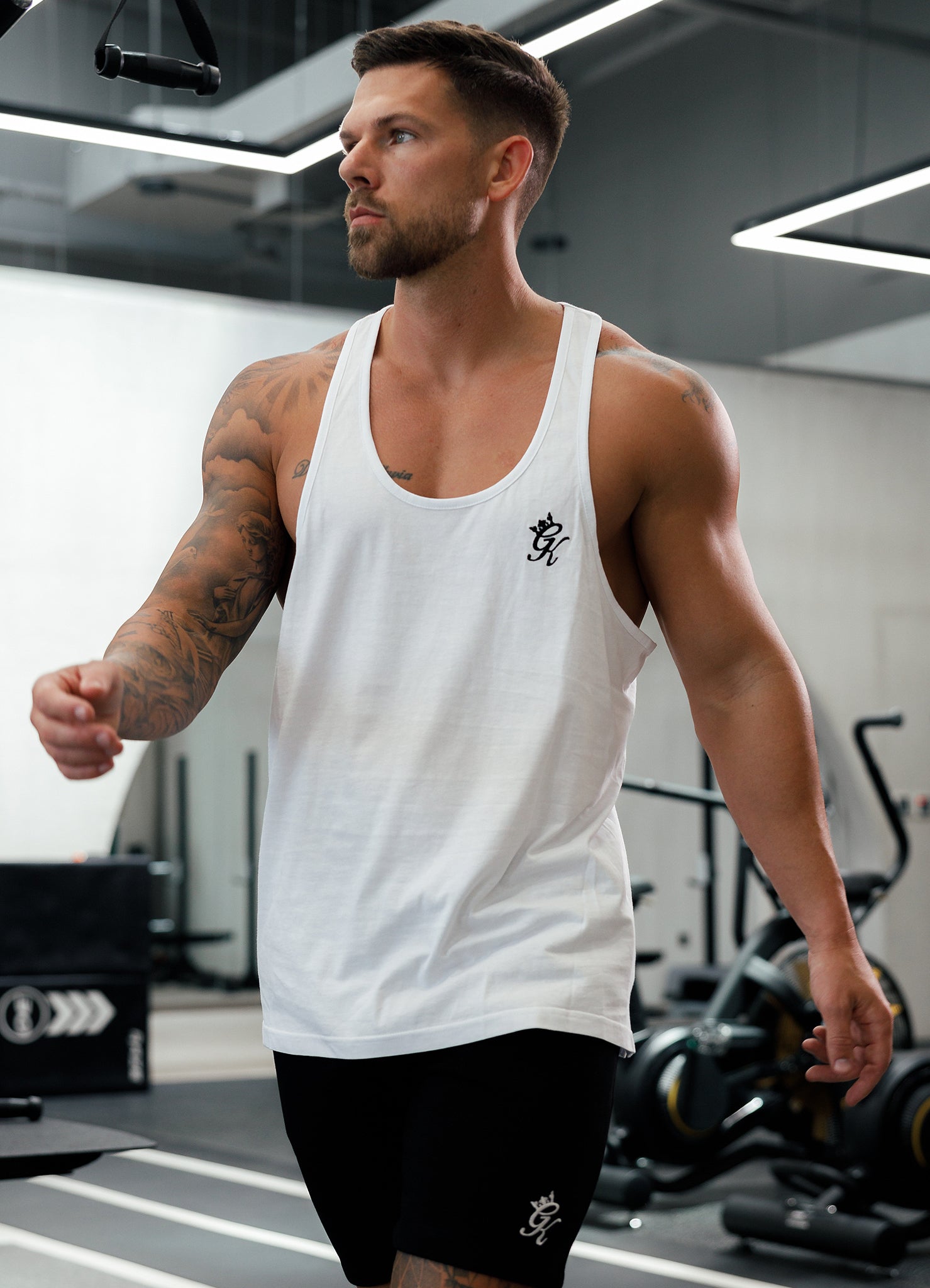 Gym King Fundamental Stringer Jersey Vest - White