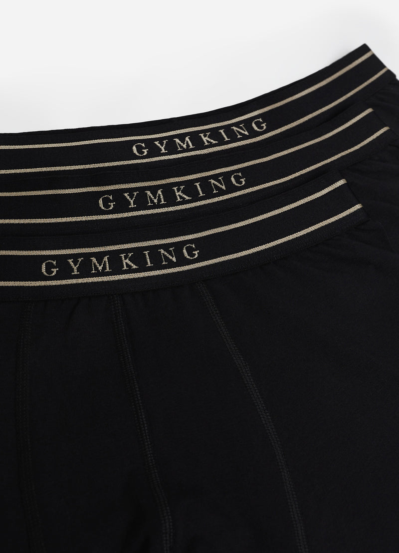 Gym King Boxers (3PK) - Black/Gold