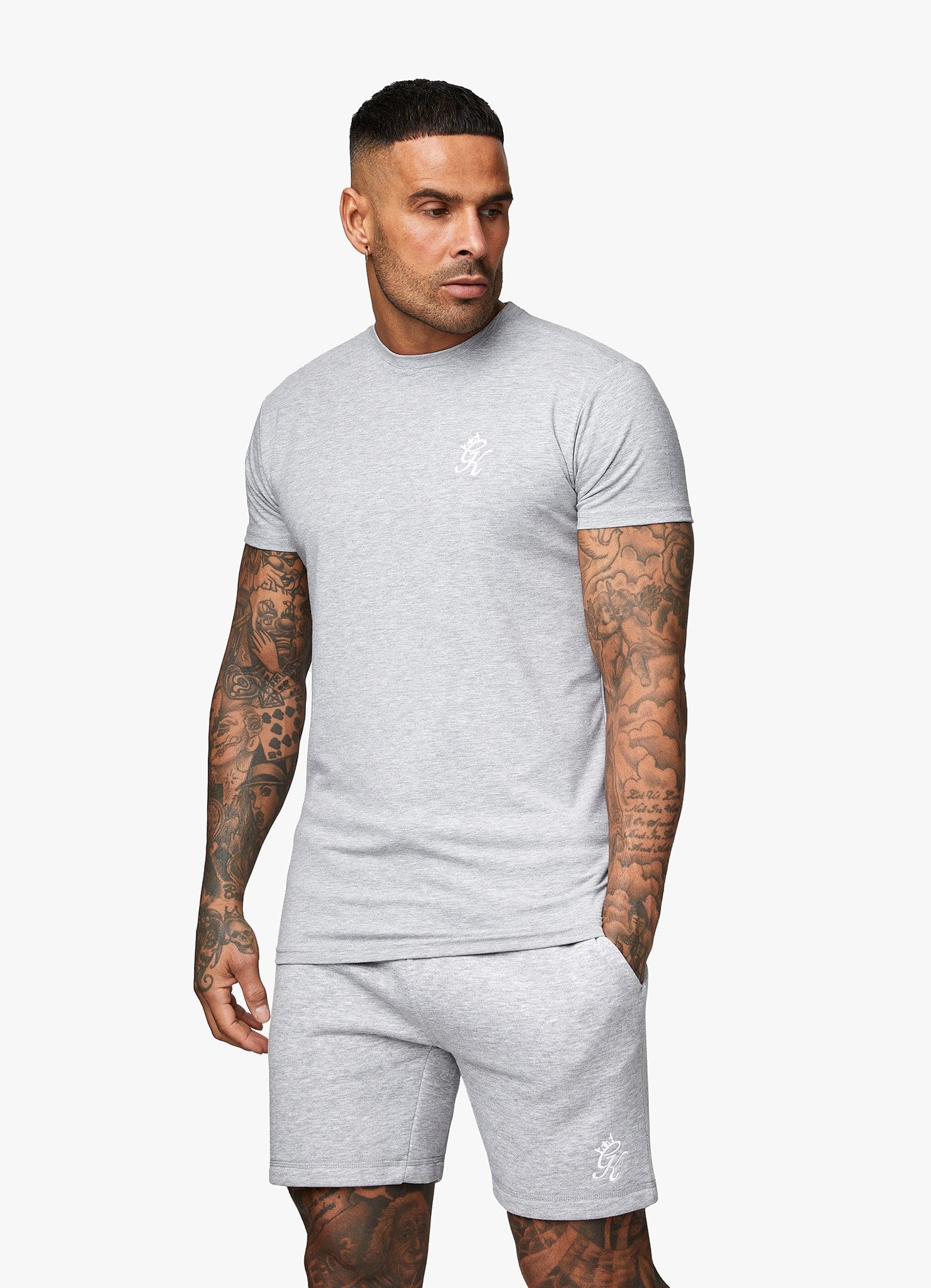 Gym King Fundamental Jersey Tee - Grey Marl