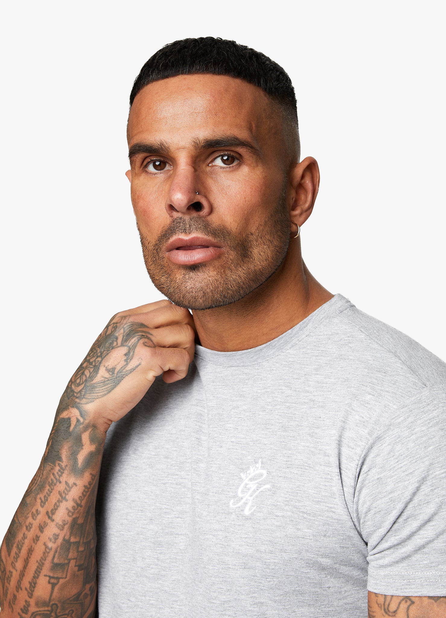 Gym King Fundamental Jersey Tee - Grey Marl