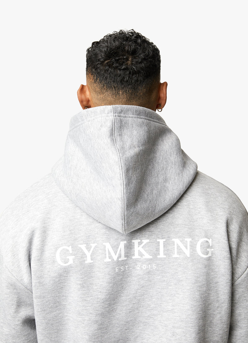 Gym King Established Hood - Light Grey Marl