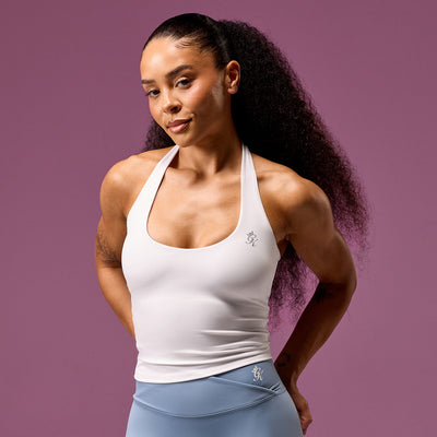Gym King 365 Halter Neck Tank - White