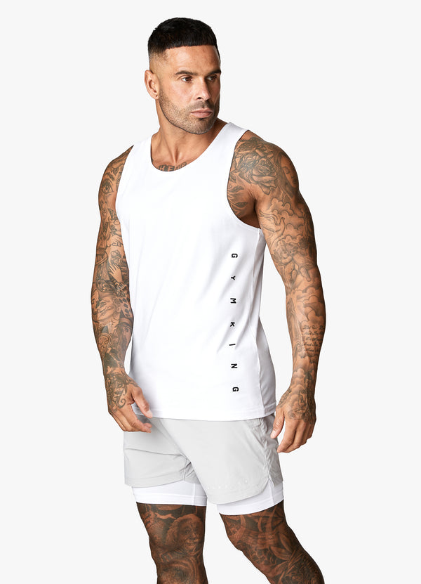 Gym King Rebellion Vest - White/Black