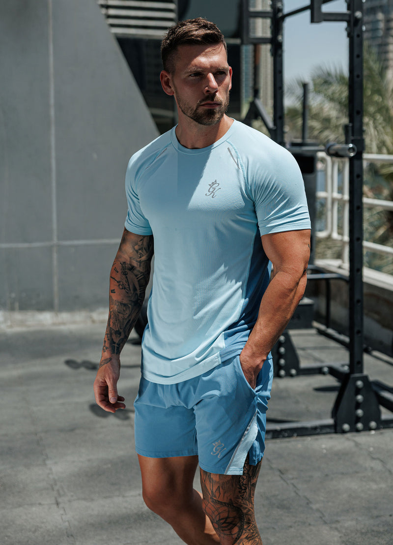Gym King Flex 2.0 Tee - Iced Aqua/Coastal Blue