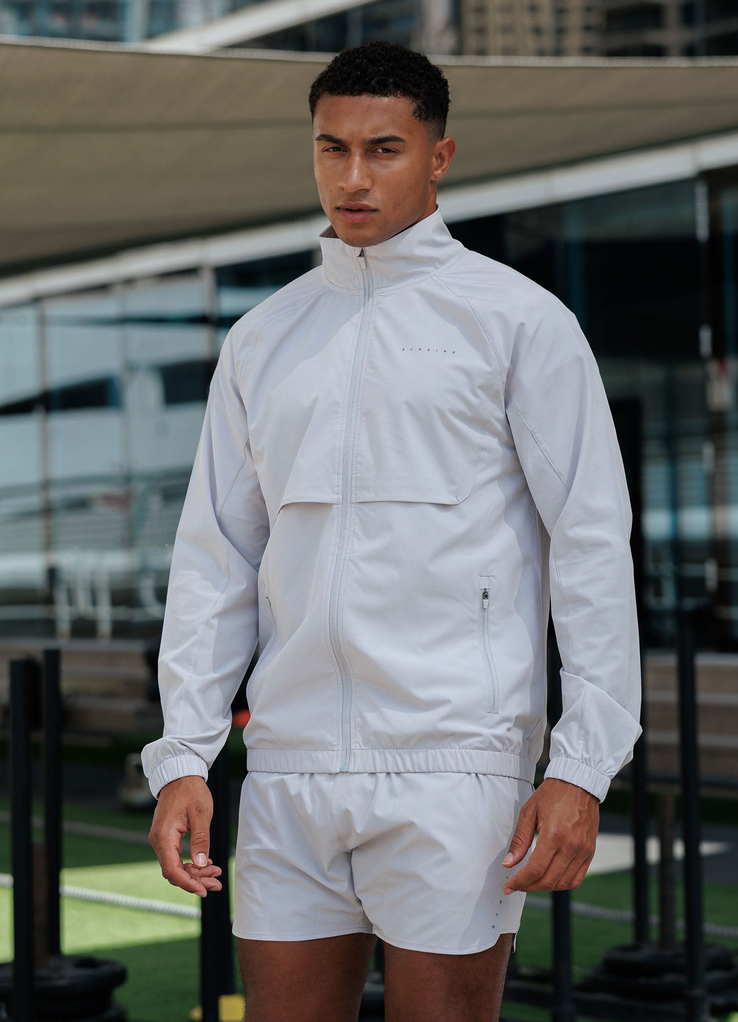 Gym King Purpose Tracksuit Top - Light Grey