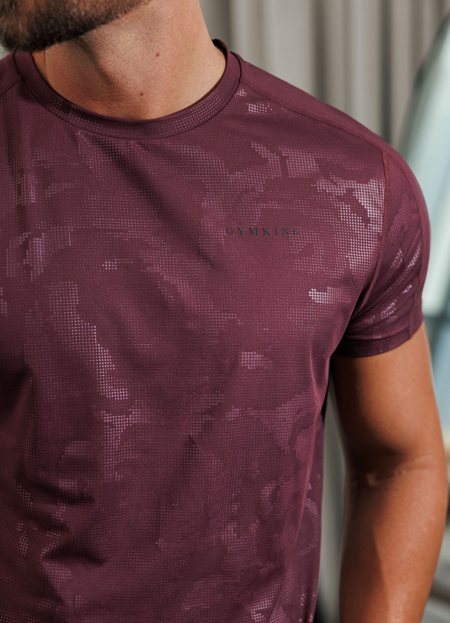 Gym King Debossed Camo Tee - Mulberry