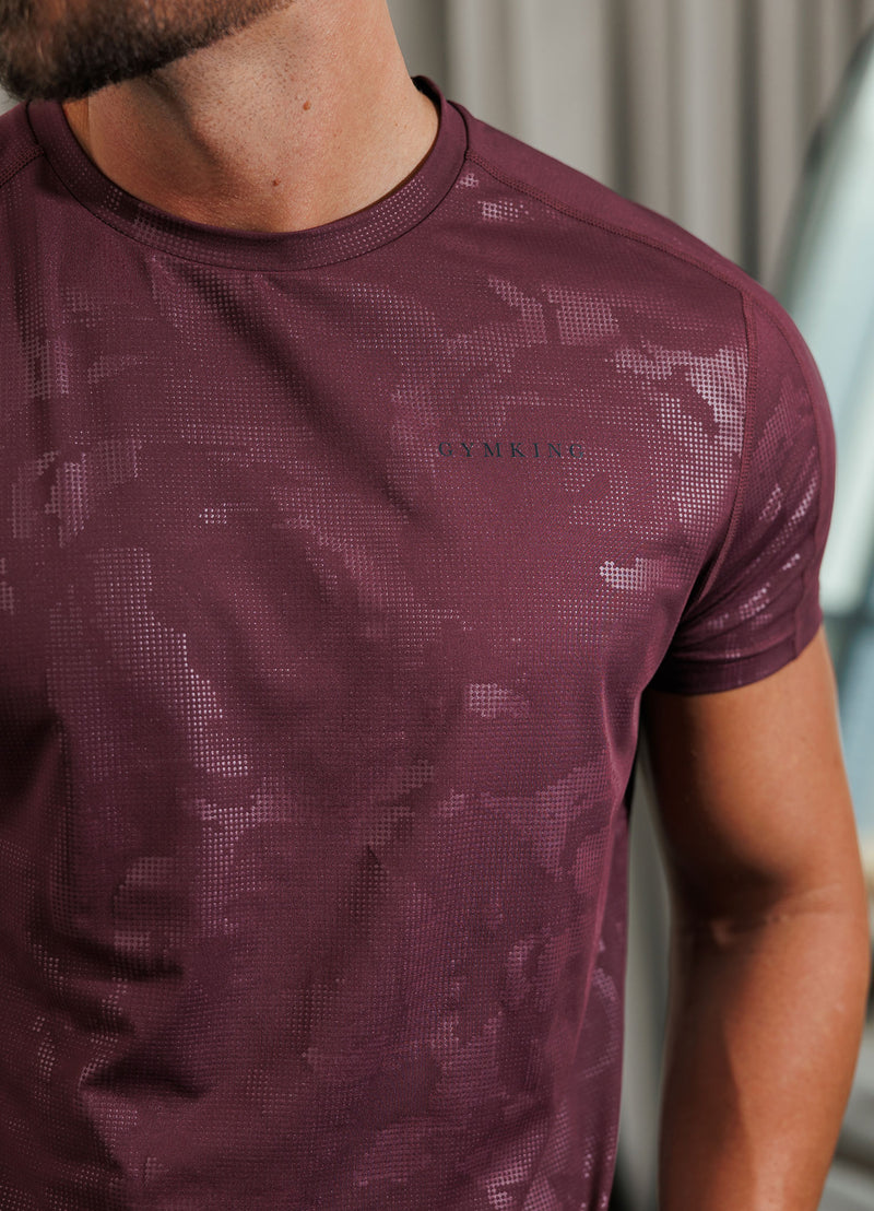 Gym King Debossed Camo Tee - Mulberry