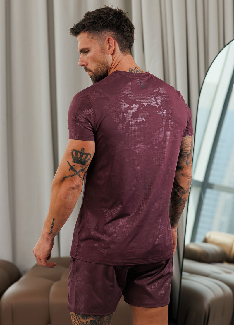 Gym King Debossed Camo Tee - Mulberry