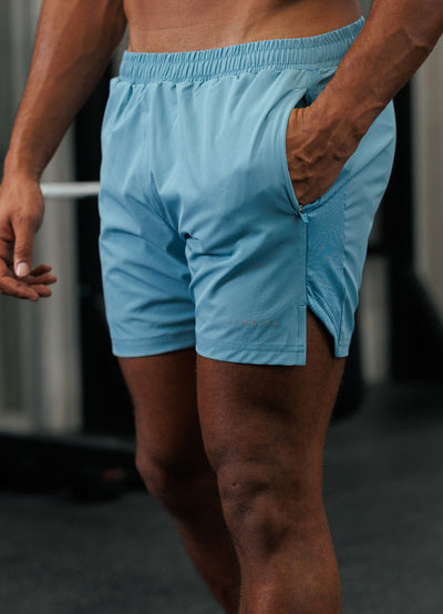 Gym King Geometric Knit Short - Sea Mist