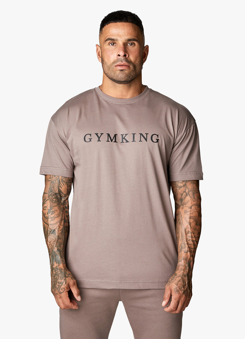 Gym King Covert Linear Logo Tee - Iron