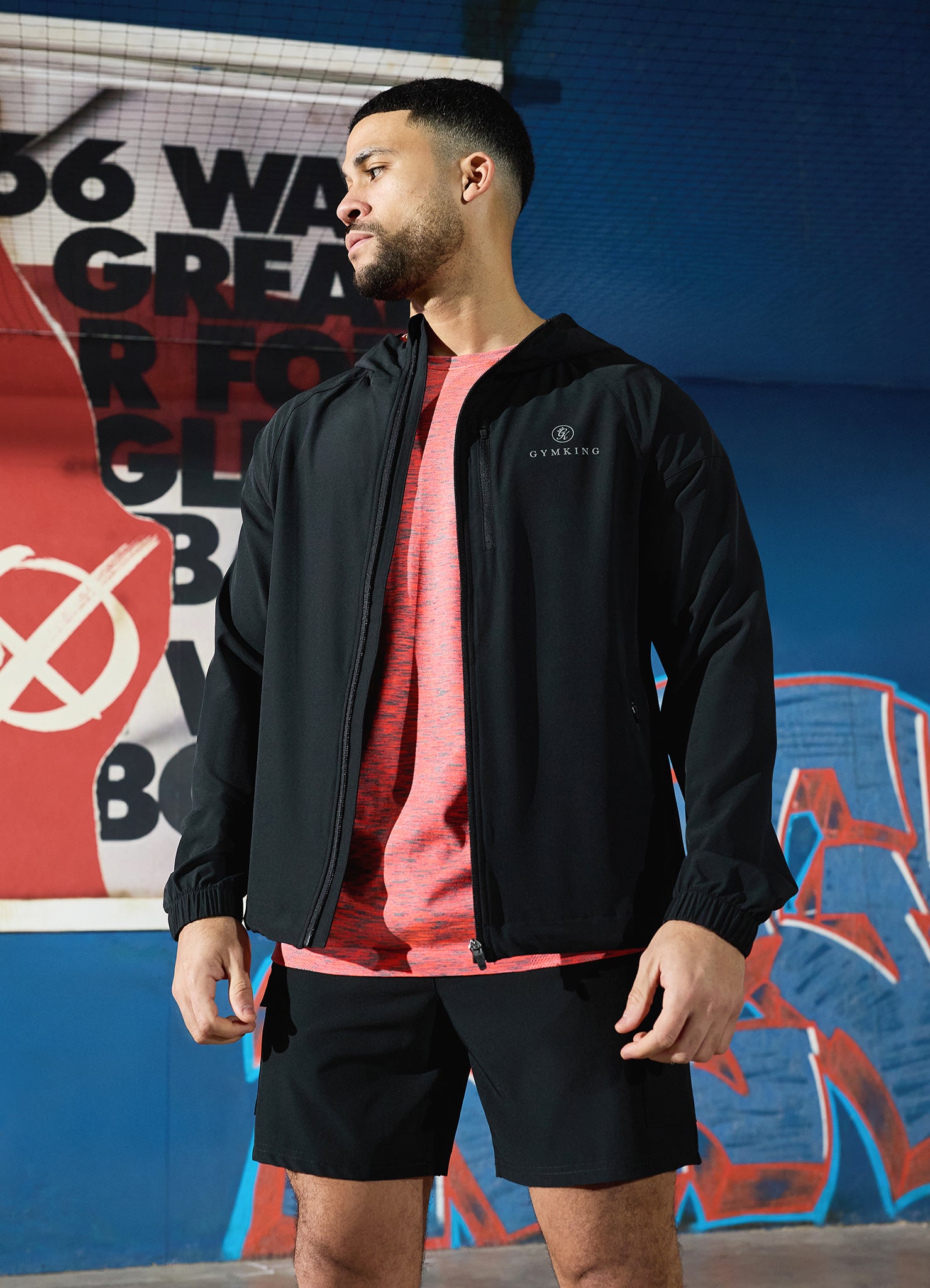 Gym King Seamless Space Dye Tee - Urban Grey/Coral