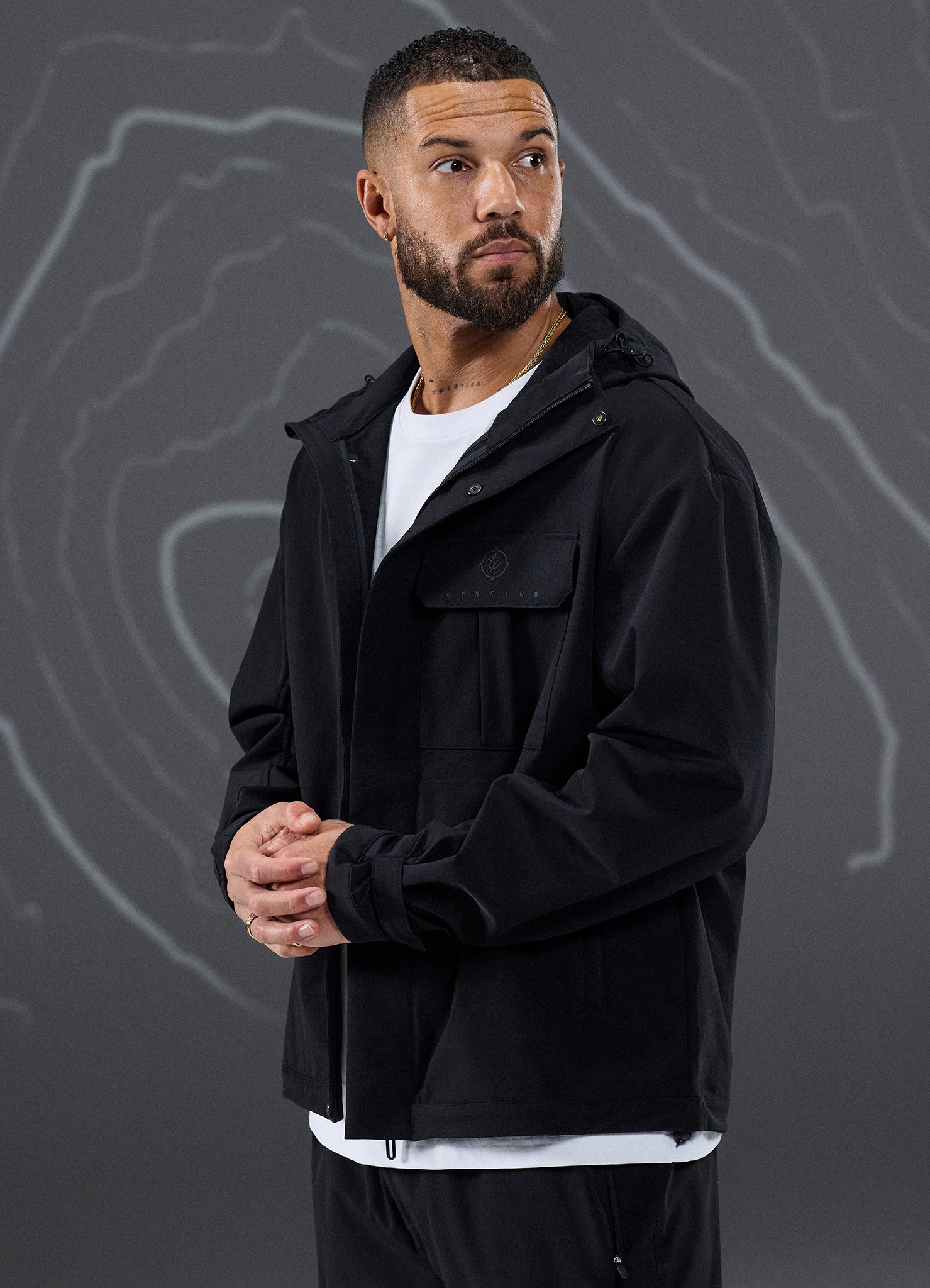 Gym King Rebellion Darkside Full Zip Track Top - Black