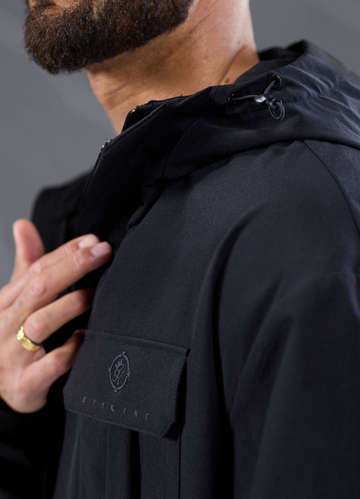 Gym King Rebellion Darkside Full Zip Track Top - Black