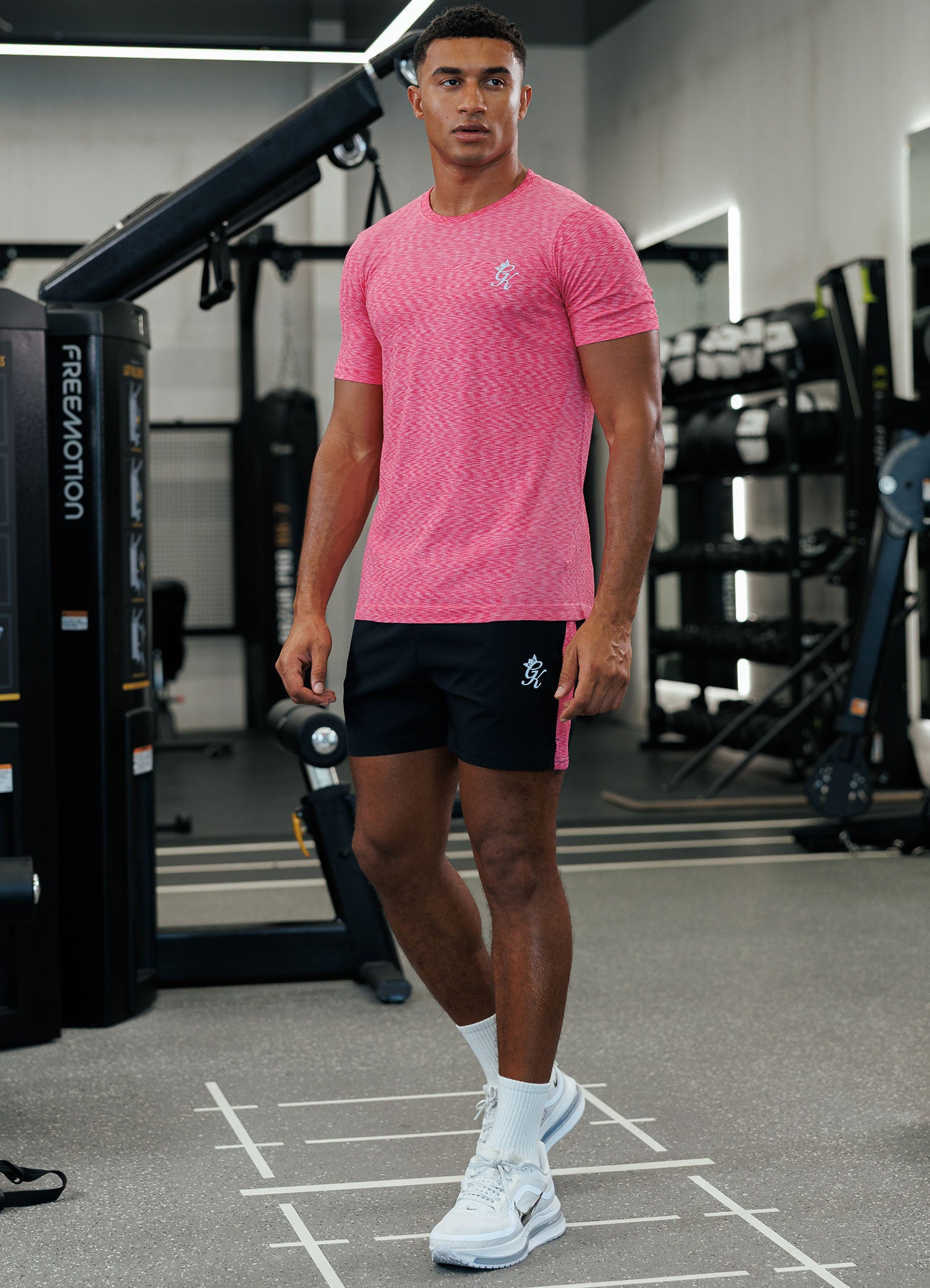 Gym King Energy Seamless Space Dye T-Shirt - Hot Pink Multi