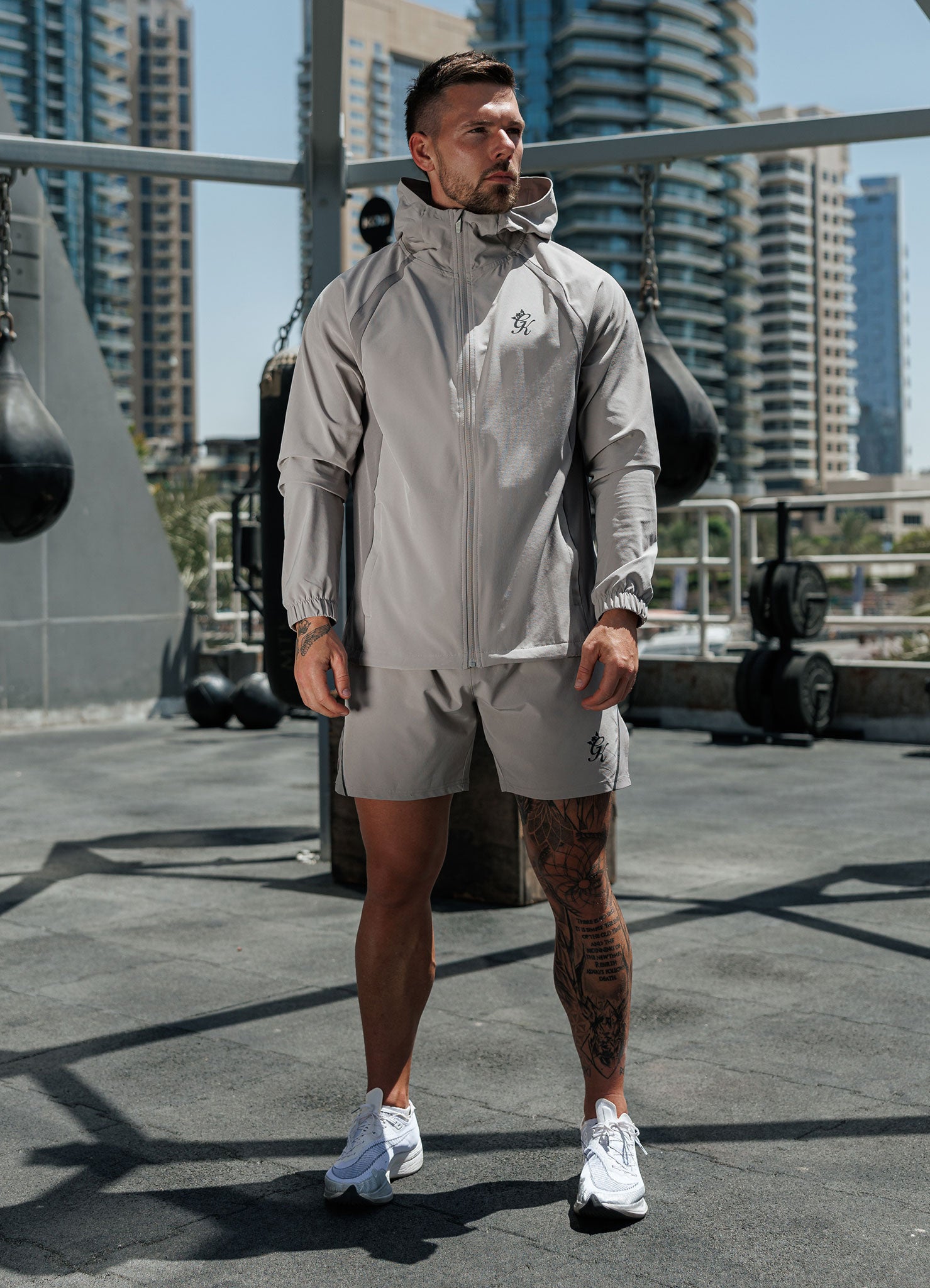 Gym King Flex 2.0 Woven Hood - Storm Grey/Taupe