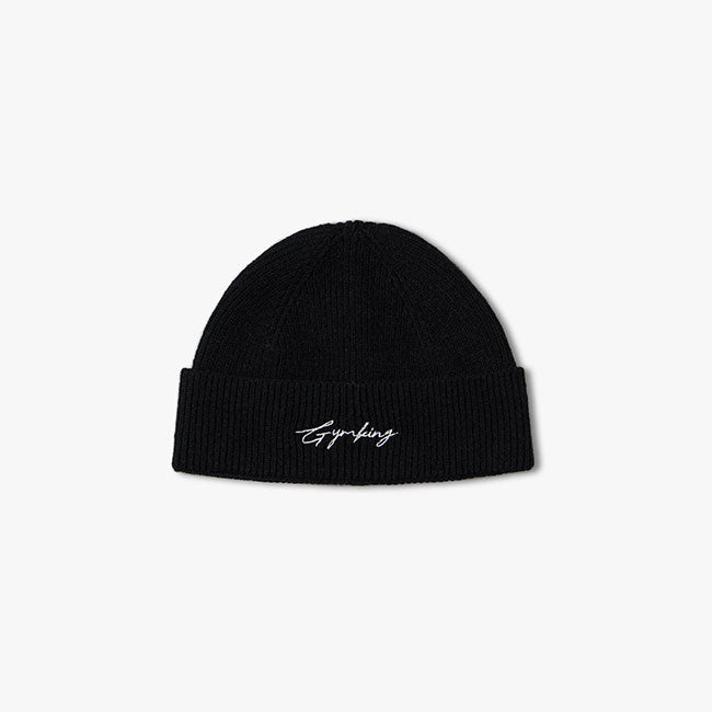 Gym King Script Rib Knit Beanie - Black