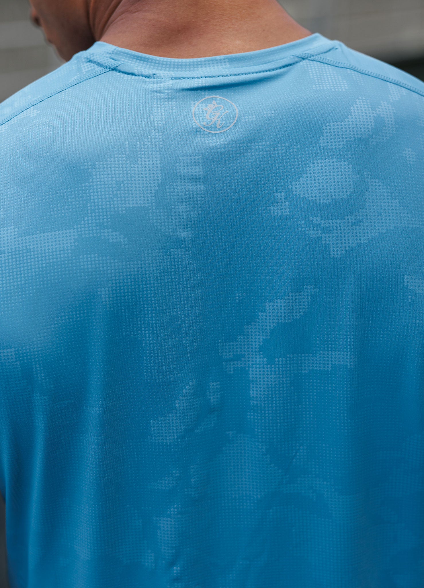 Gym King Debossed Camo SS Tee - Coastal Blue