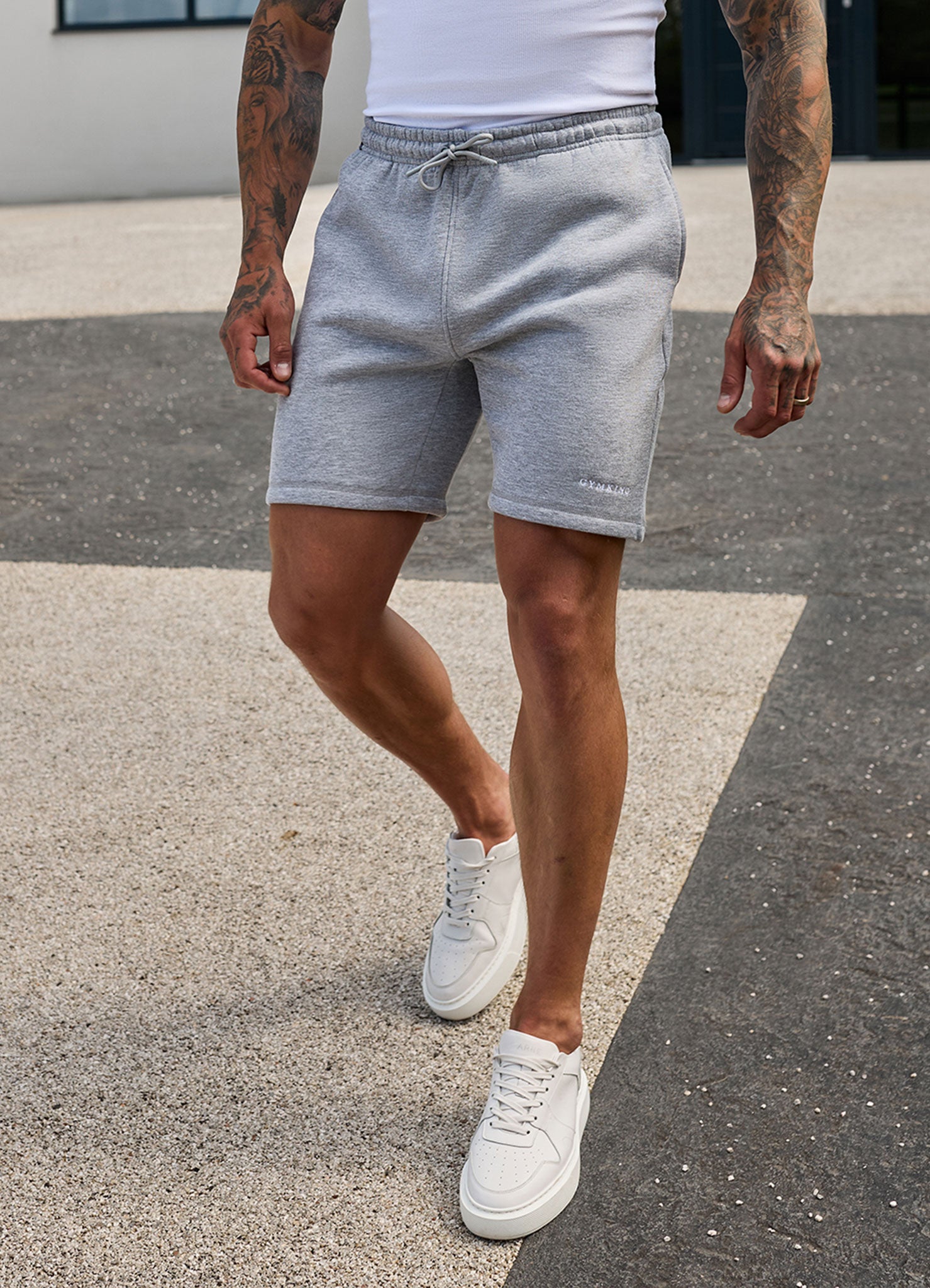 Gym King Fundamental Linear Short - Grey Marl
