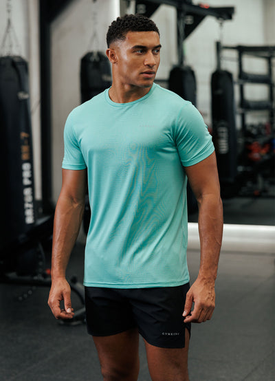 Gym King Geometric Knit Tee - Apple Green