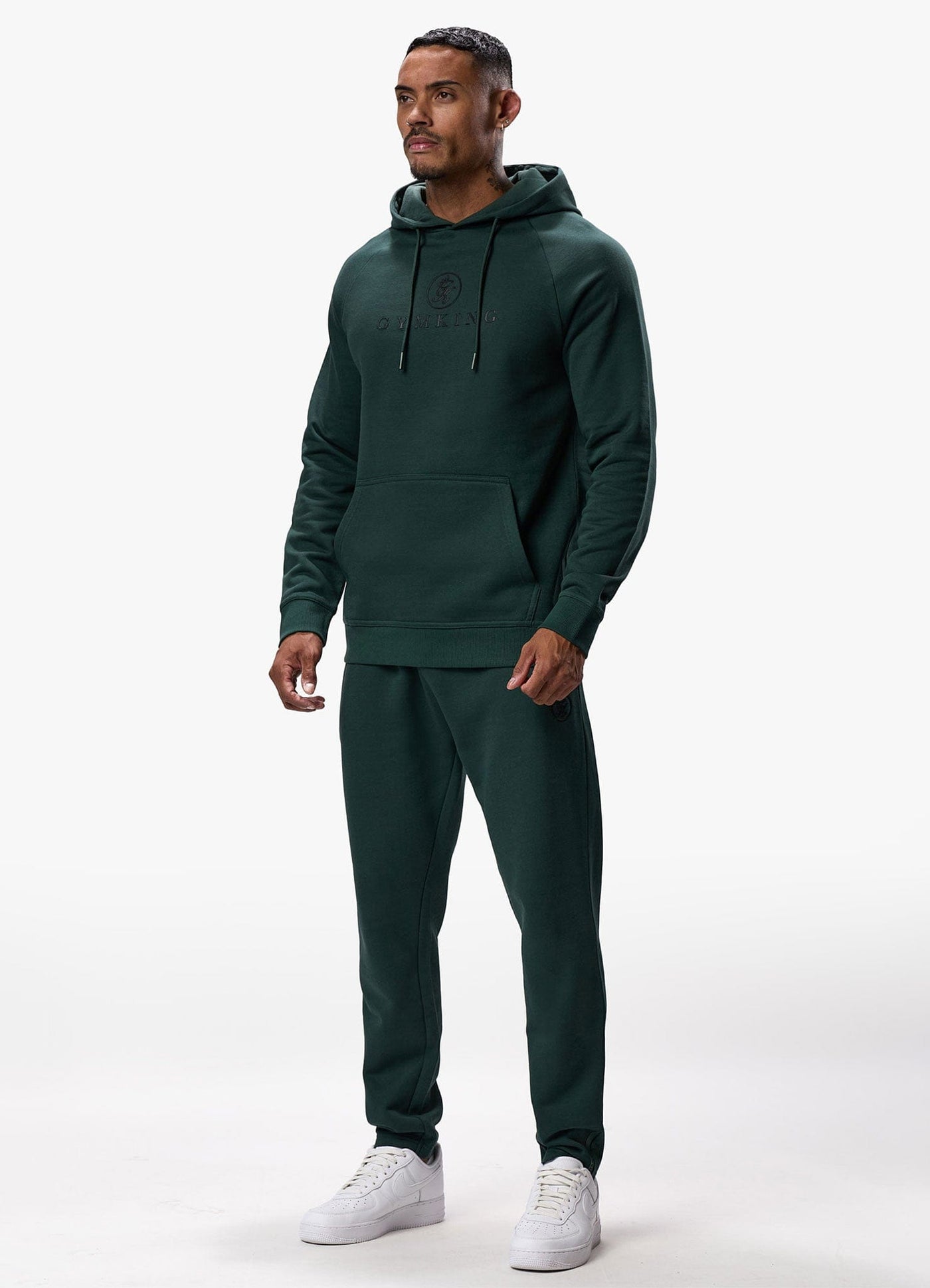 Gym King Pro Logo Hood Tracksuit Deep Forest Green GYM KING