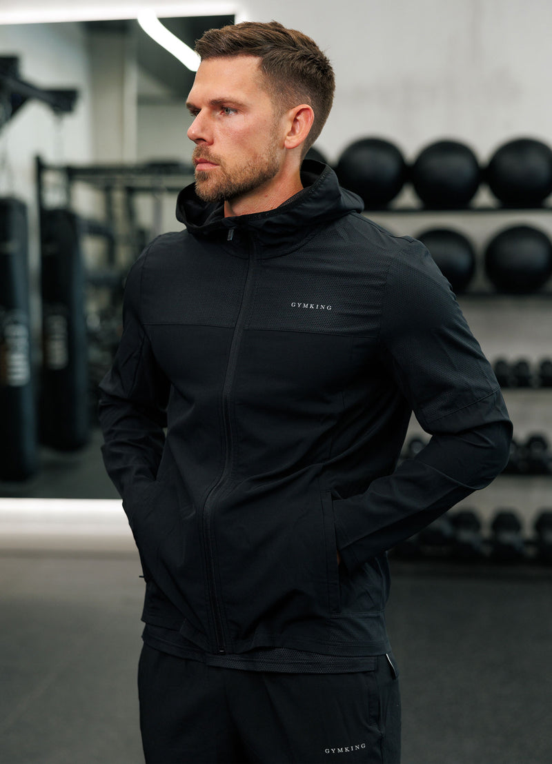 Gym King Hex Hood - Black/Fossil Grey