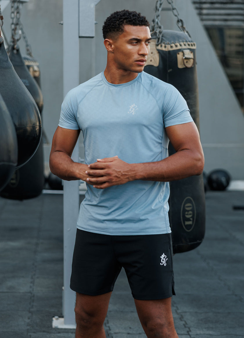 Gym King Energy Texture Tee - Dusk Blue