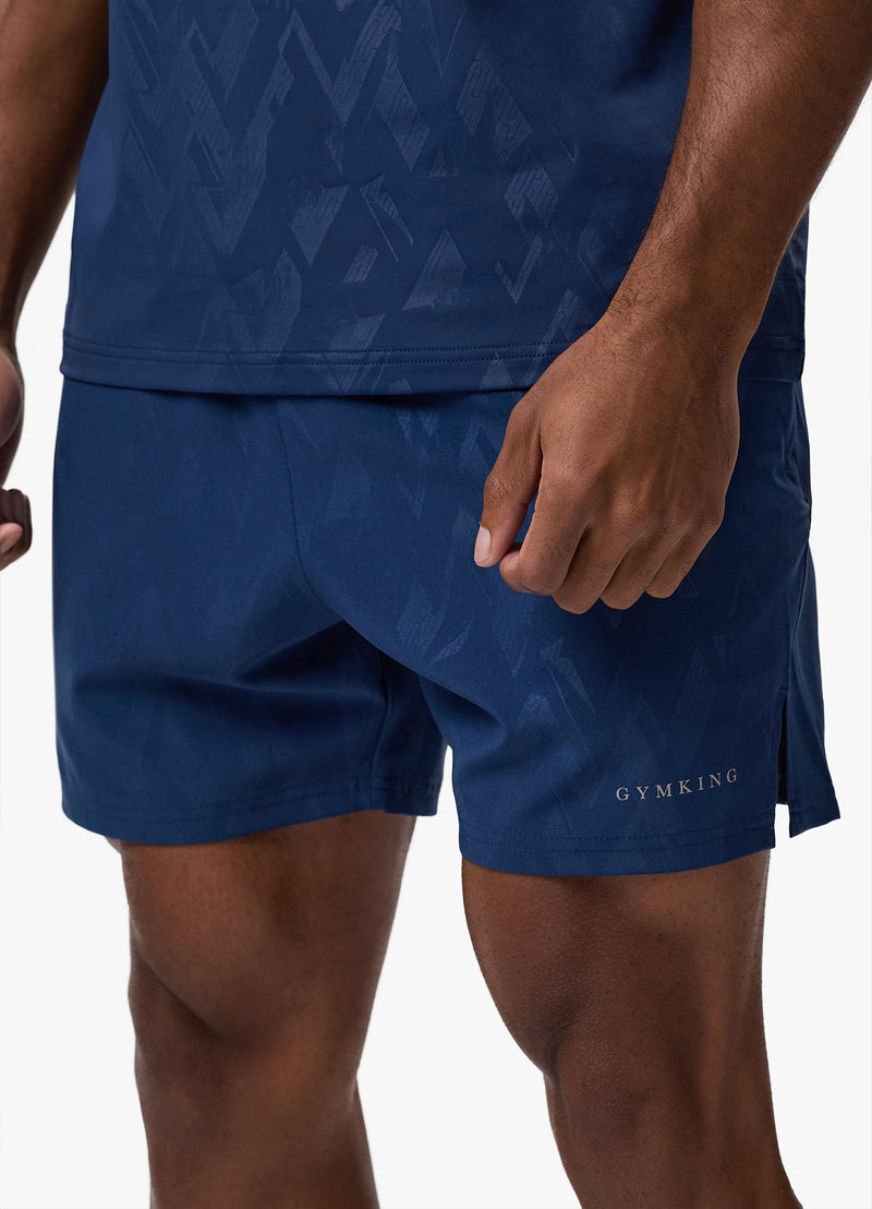 Gym King Debossed Peak Short - Deep Cobalt