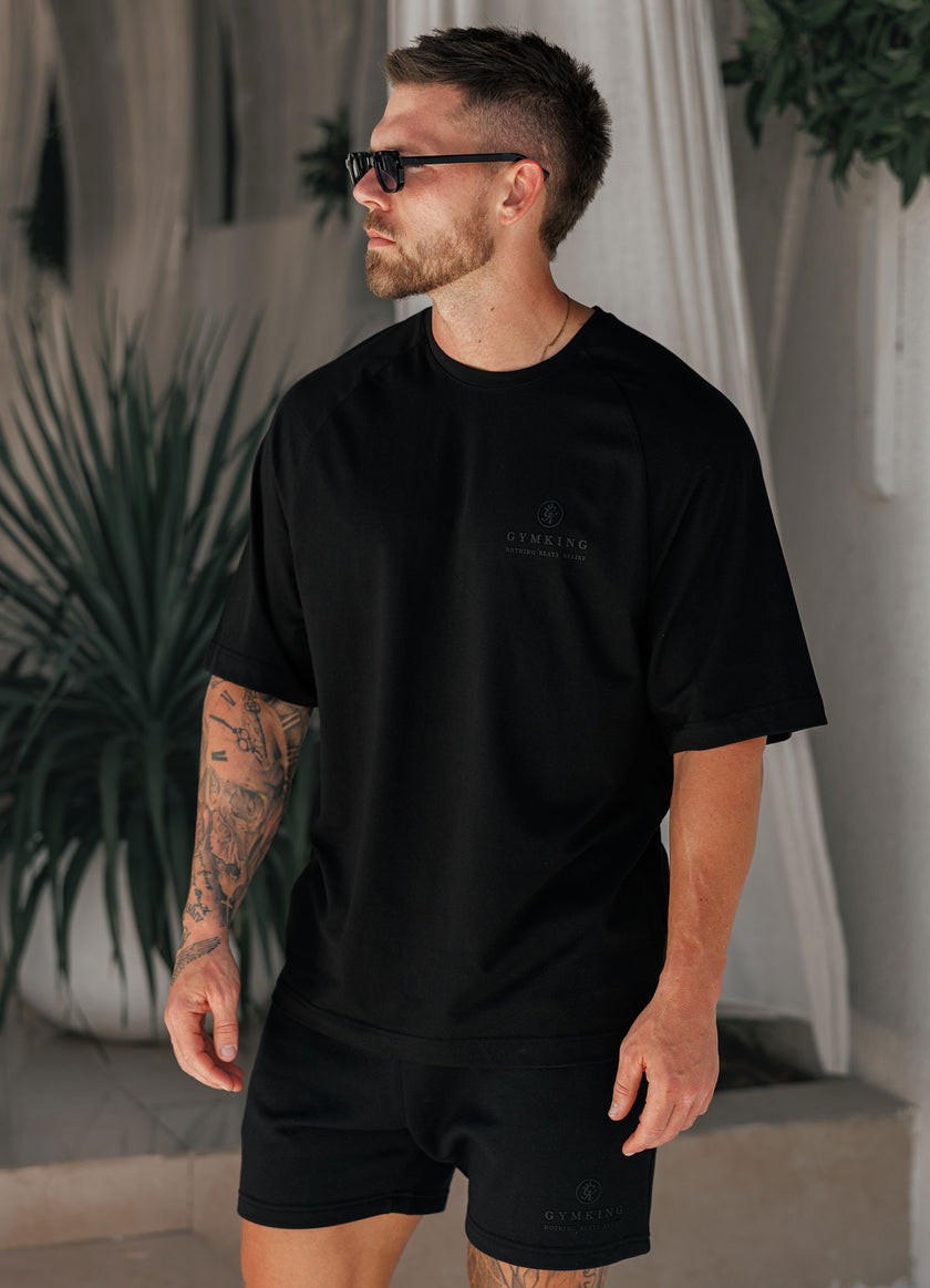 Gym King Focus Relaxed Fit Tee - Black