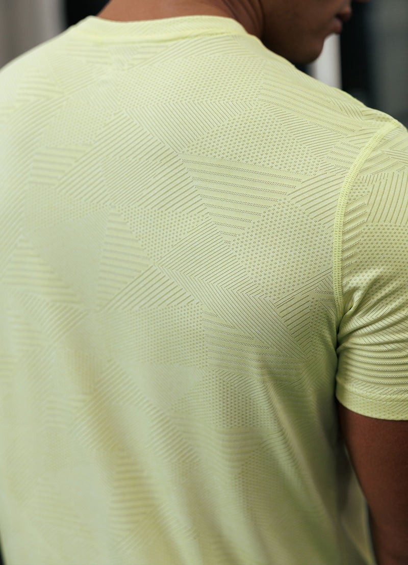 Gym King Geometric Knit Tee - Limelight