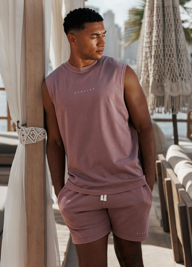 Gym King Purpose Washed Vest - Dusky Mauve