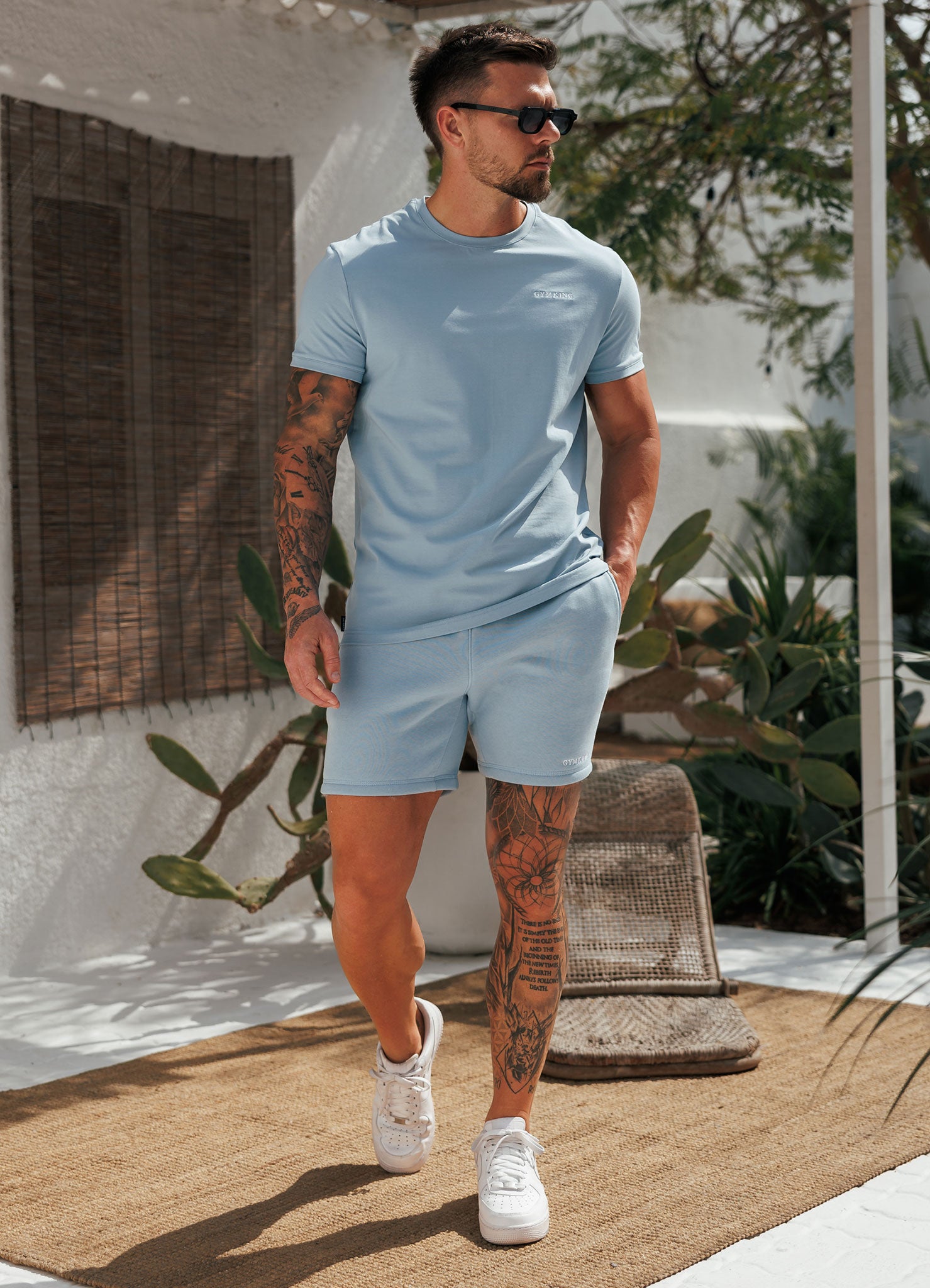 Gym King Fundamental Linear Short - Powder Blue