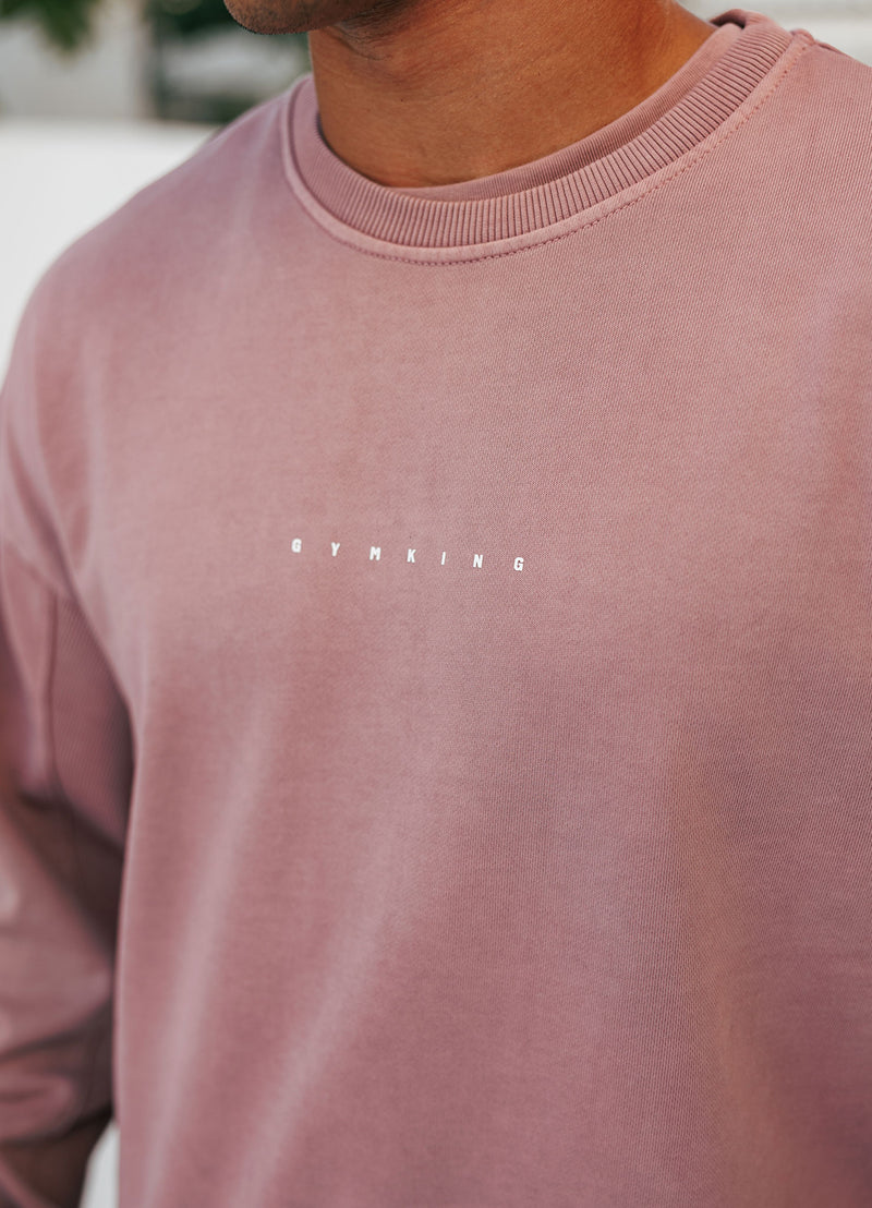 Gym King Purpose Washed Crew - Dusky Mauve