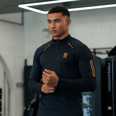 Gym King Flex 2.0 1/4 Zip Funnel - Black/Amber