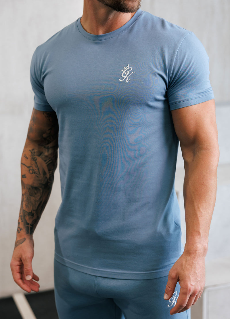 Gym King Fundamental Jersey Tee - Blue Shadow