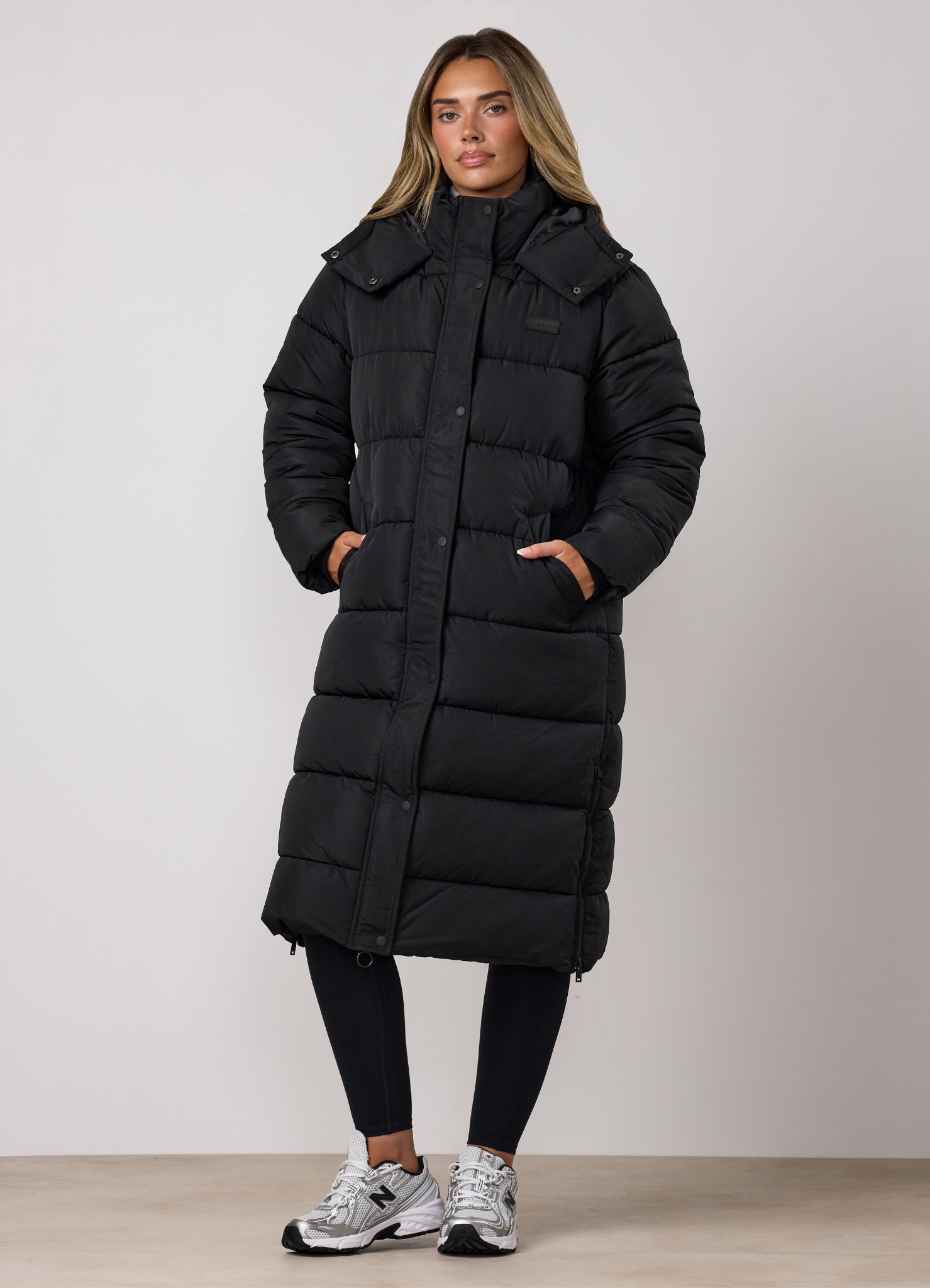 Gym King Longline Quilted Puffer Coat - Black