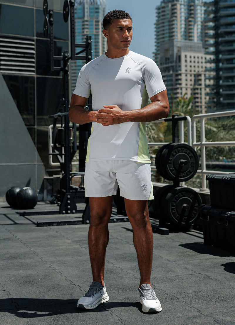 Gym King Flex 2.0 Tee - Light Grey/Sherbet Lime