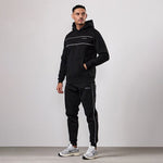 Gym King Core Piped Fleece Hood Tracksuit - Black thumbnail