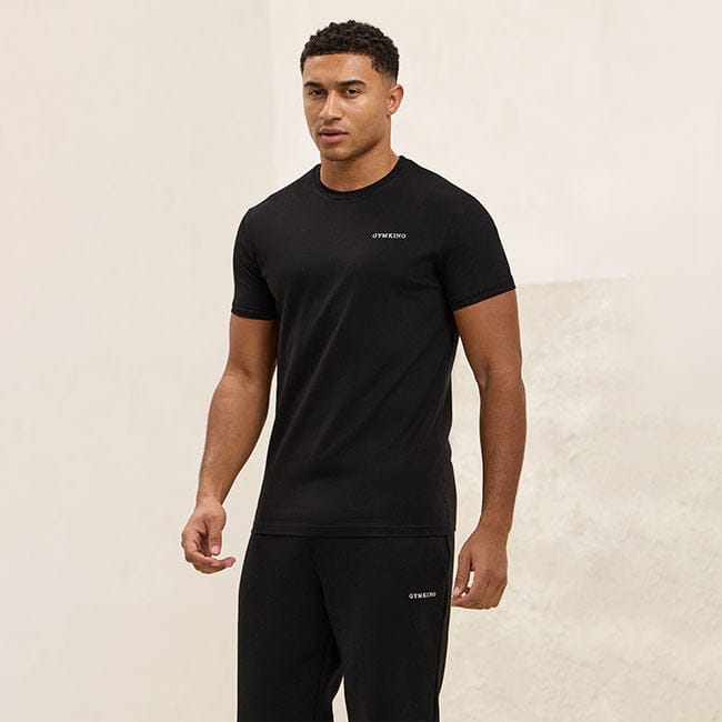Gym King Fundamental Linear T-Shirt - Black