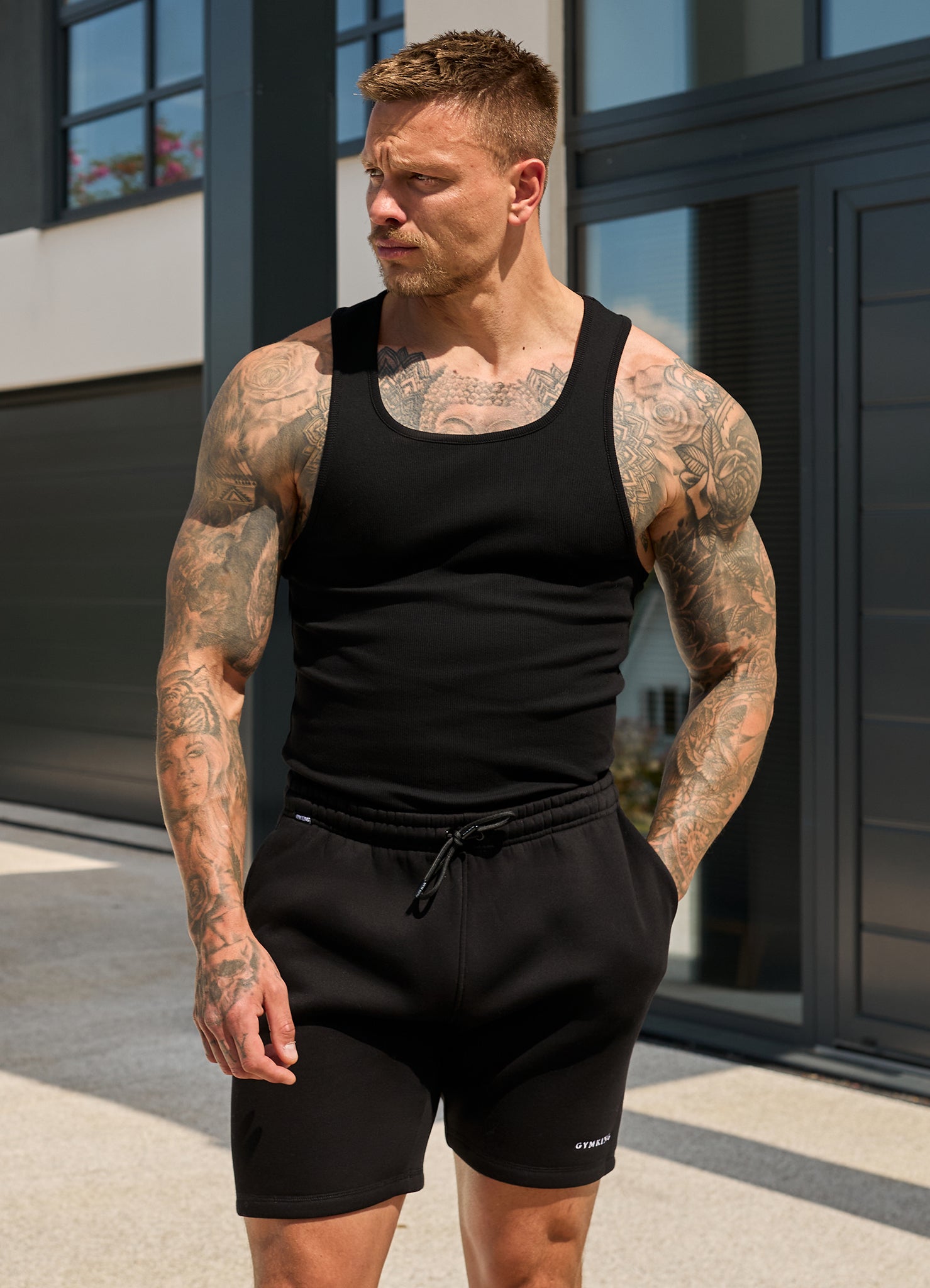 Gym King Fundamental Rib Vest - Black