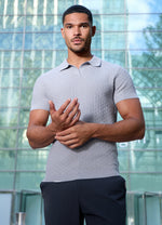 Gym King Signature Polo van gebreide stof - Sky Grey (miniatuurafbeelding)