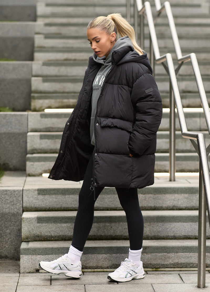 Gym King Mid Length Puffer - Black