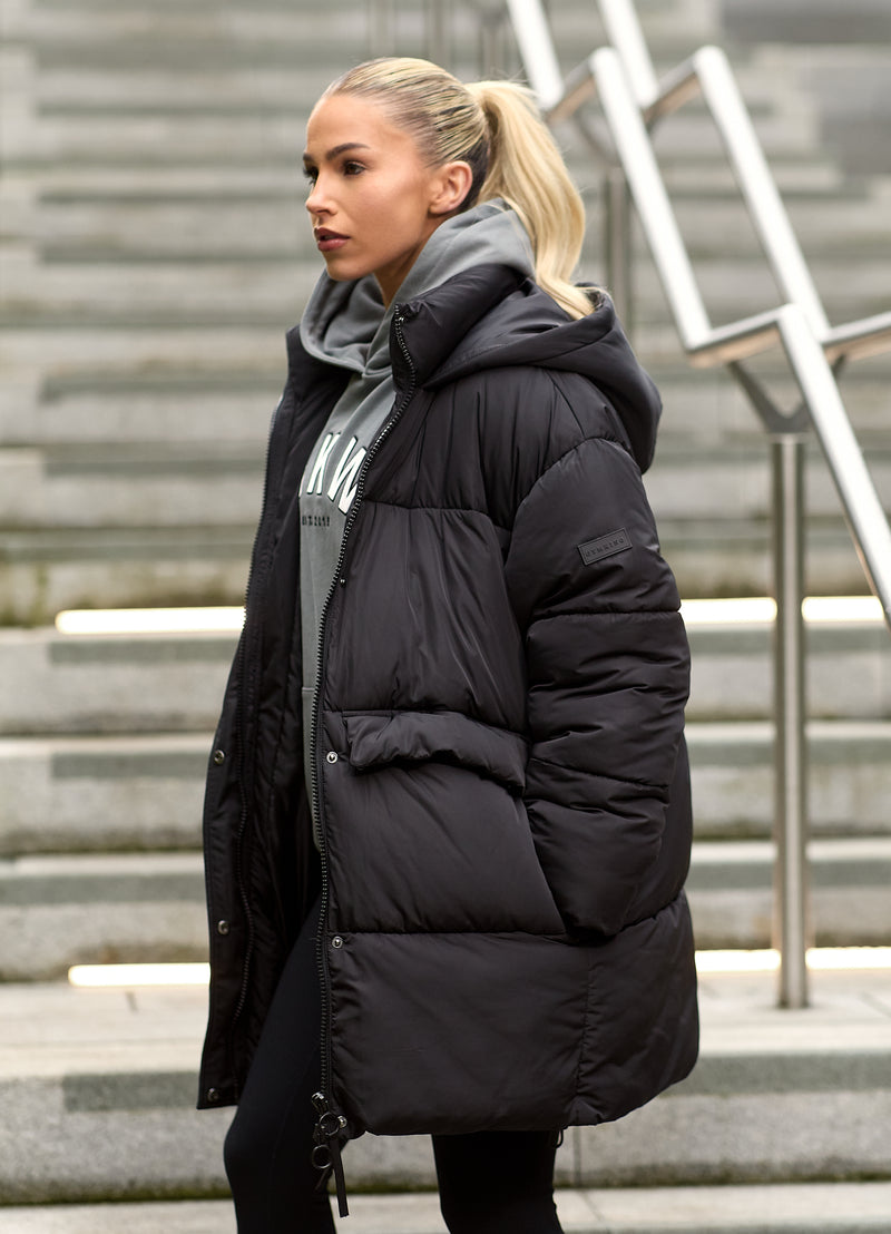 Gym King Mid Length Puffer - Black