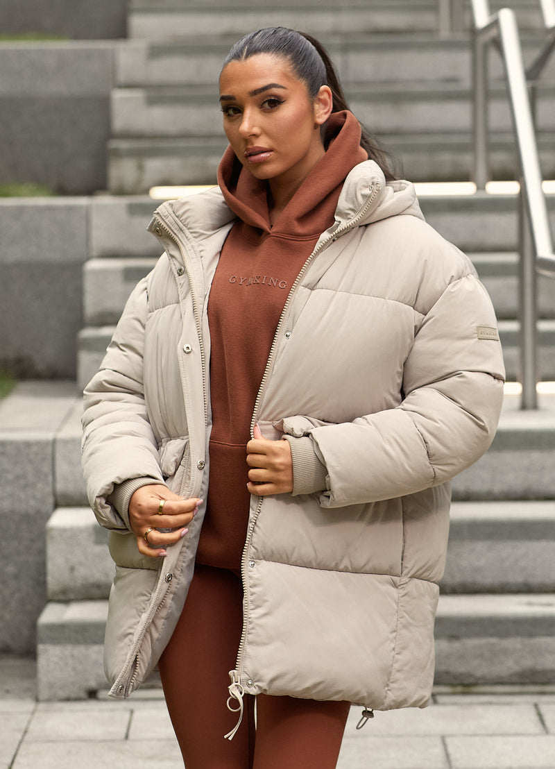 Gym King Mid Length Puffer - Champagne