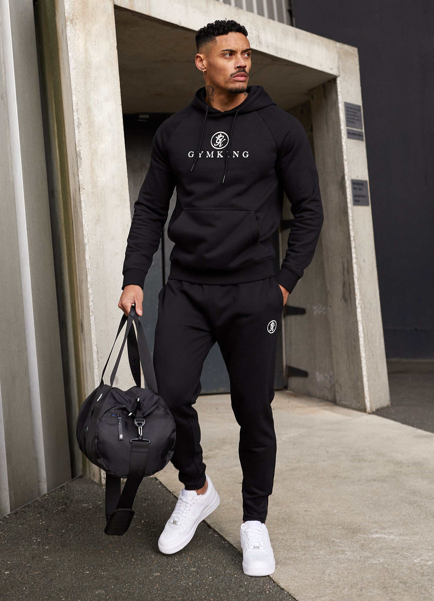 Gym King Pro Logo Fleece Hood - Black
