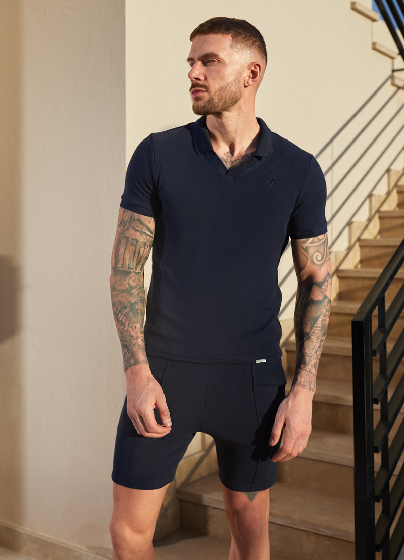 Gym King Signature Texture Polo - Navy