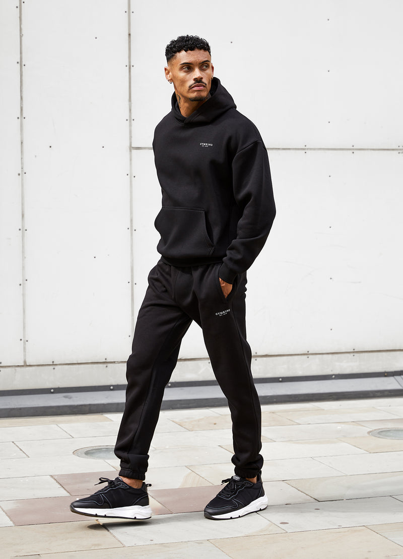 Gym King Oversized Logo Hoodie - Black