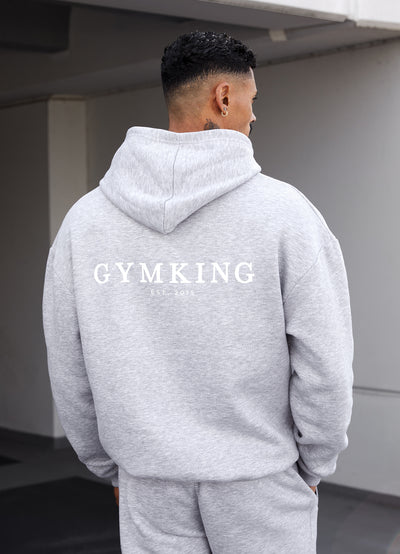 Gym King Established Hood - Light Grey Marl